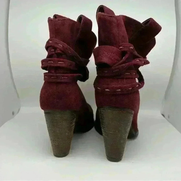 Cato Maroon Suede like Fabric Ankle Boots 
Size 7 - Picture 7 of 14